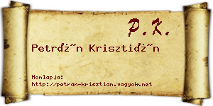 Petrán Krisztián névjegykártya